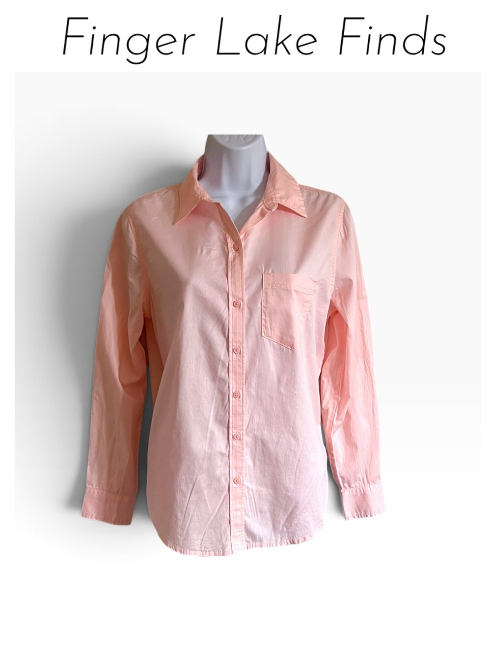 Baby Pink Cotton Button Down Shirt, S